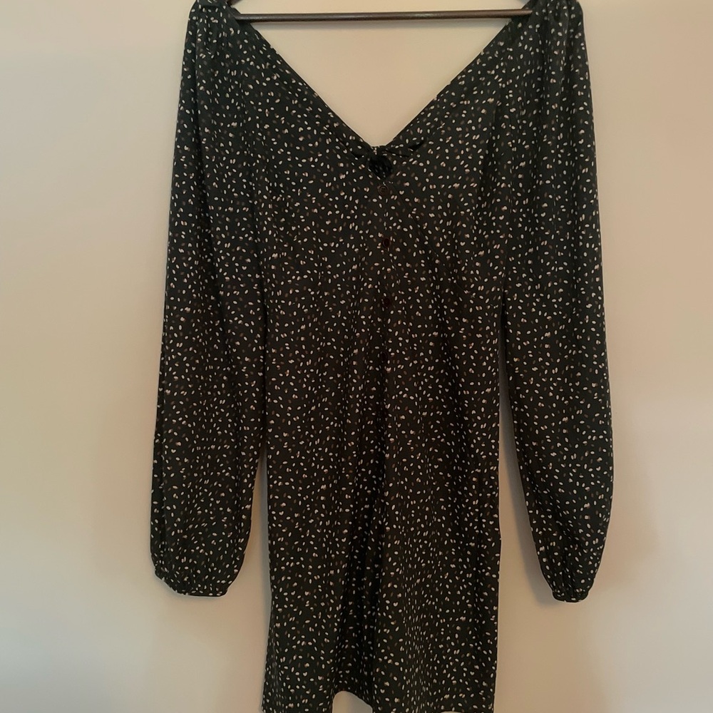 Elegant Black and White Polka Dot Dress